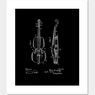 Violin Vintage Patent Drawing Posters and Art